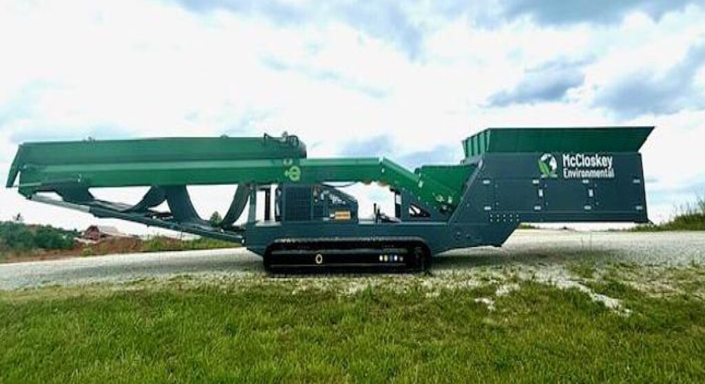 feeder stacker mccloskey environmental material stockpiling mimico nz