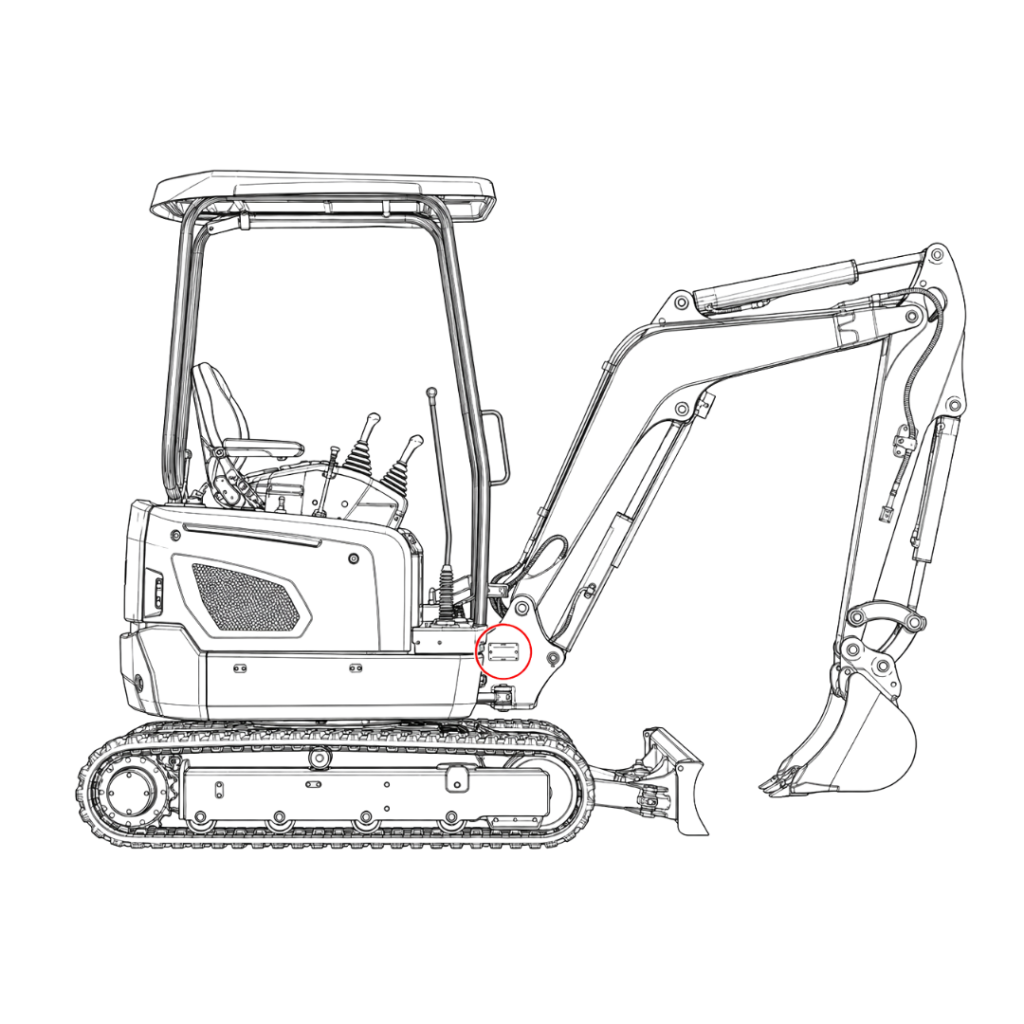 CASE CX17D Excavator Parts Serial Number Location Graphic